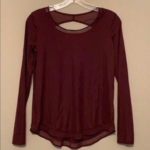 Lulu open back shirt burgundy